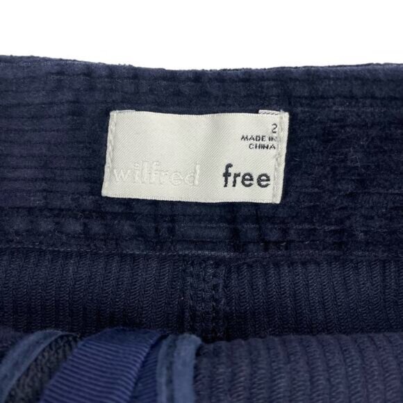 WILFRED FREE Aritzia Free Lily Corduroy Mini Skirt Sz 2 Navy - Picture 4 of 6